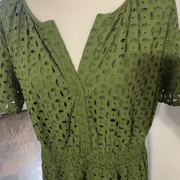 👗 PrettyGarden V-Neck Short Sleeve A-Line Hollow Out Lace Ruffle Dress - XXL - Picture 3 of 9